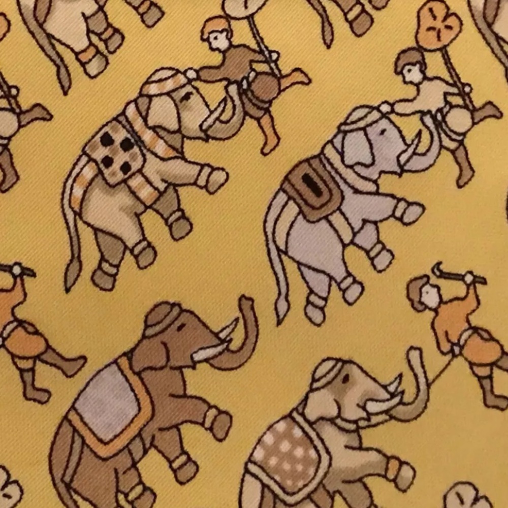 Vintage Silk Necktie Vanzon Singthong  Elephant